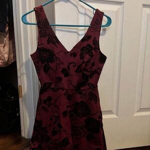 Mid length maroon dress